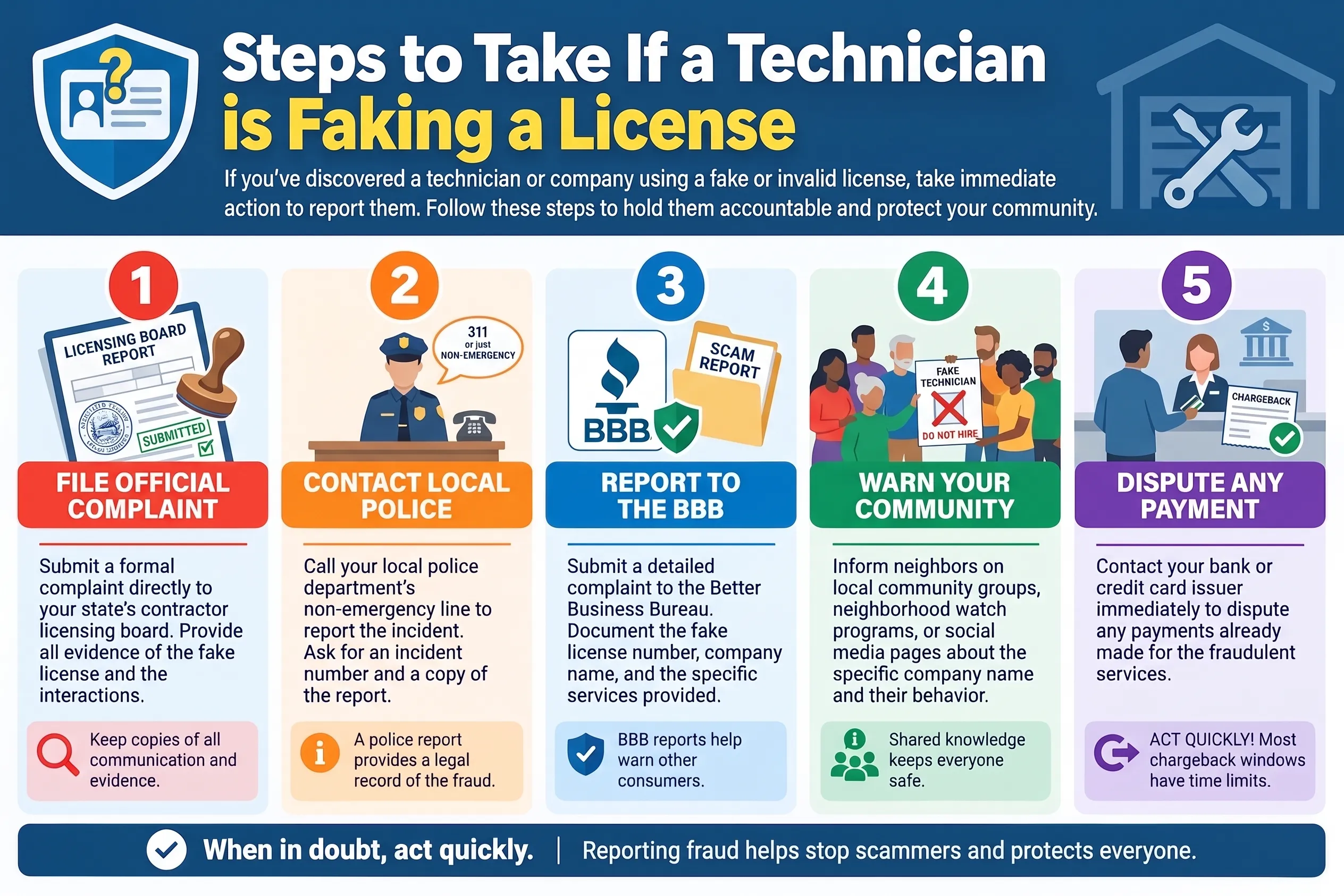 How to Report a Technician Faking a License